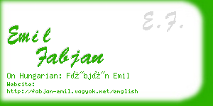 emil fabjan business card